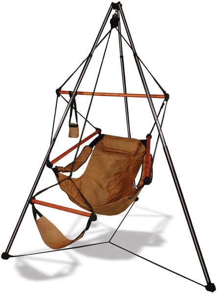 Hammaka Tripod Stand with Natural Tan Hanging Air Chair Combo - Swings N' Hammocks