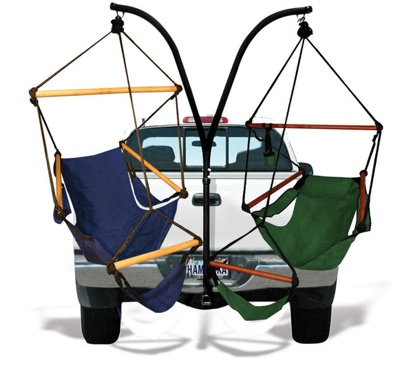 Hammaka Trailer Hitch Stand and Midnight Blue Cradle Chairs Combo - Swings N' Hammocks