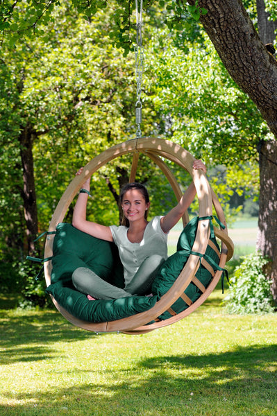 Globo Hanging Chair, Green, NEW! Outdoor Fabric - Swings N' Hammocks - 2