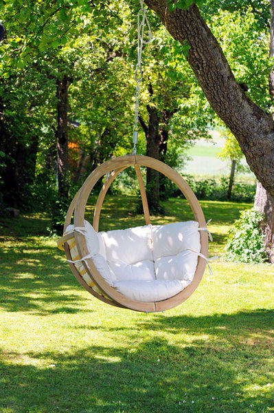 Globo Hanging Chair, Natural, NEW! Outdoor Fabric - Swings N' Hammocks - 1