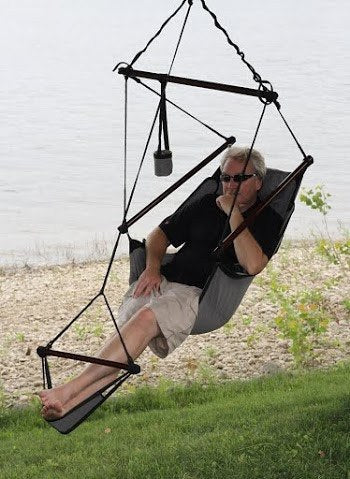 Hammaka Hammocks Original Hanging Air Chair In Jet Black - Swings N' Hammocks - 3